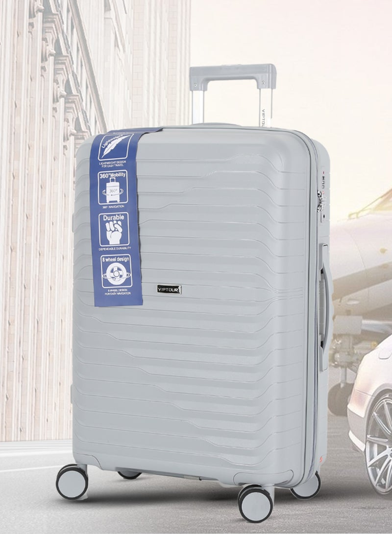 فيبتور مجموعة حقائب سفر بعجلات من 3 قطع مصنوعة من مادة البولي بروبيلين الصلبة وعجلات دوارة مع قفل إدارة أمن النقل - Image 2