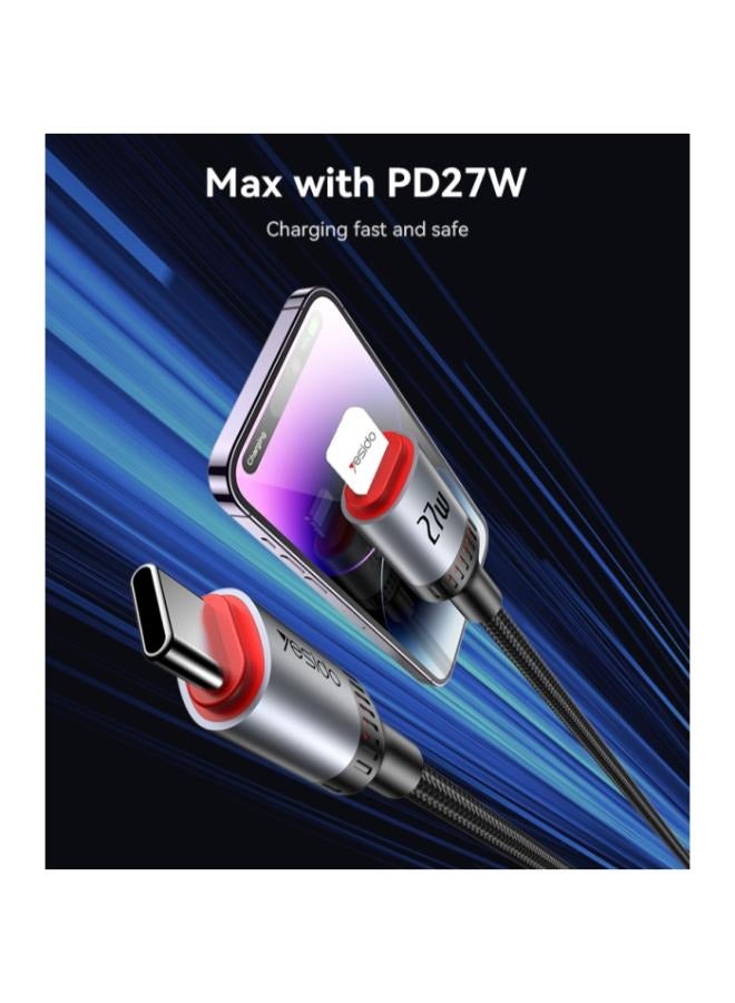 Yesido CA184 Type-C to Lightning Fast Charging Cable, 2m, 27W, with LED Light, 48 Pins.  - Image 4