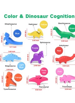 Y&D Wooden Stacking Dinosaur Toys for Kids 3-5 Boys - 2 Year Old Boy Gifts 3 4 Boys, Montessori  - Image 4
