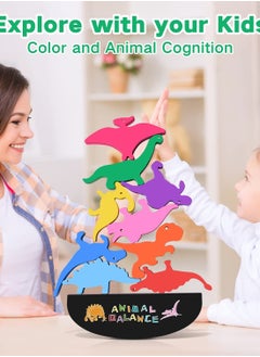 Y&D Wooden Stacking Dinosaur Toys for Kids 3-5 Boys - 2 Year Old Boy Gifts 3 4 Boys, Montessori  - Image 3