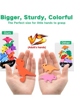 Y&D Wooden Stacking Dinosaur Toys for Kids 3-5 Boys - 2 Year Old Boy Gifts 3 4 Boys, Montessori  - Image 5