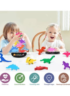 Y&D Wooden Stacking Dinosaur Toys for Kids 3-5 Boys - 2 Year Old Boy Gifts 3 4 Boys, Montessori  - Image 2
