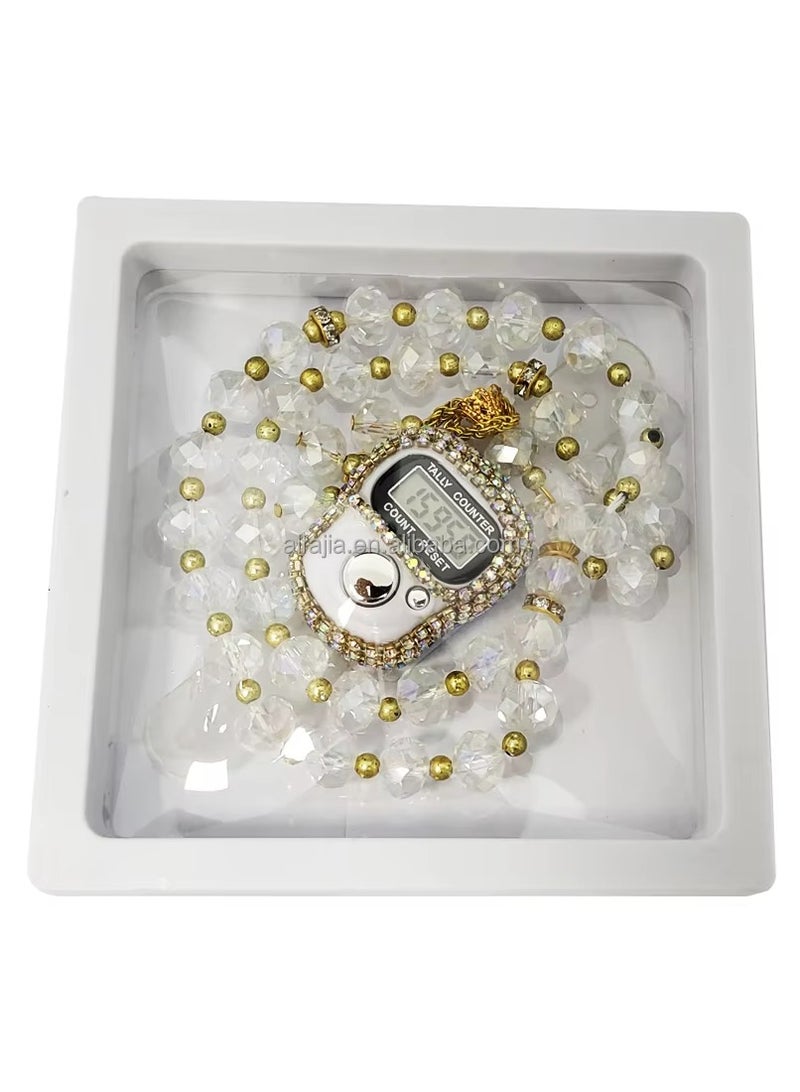 عداد أصابع إسلامي مع سبحات صلاة مع علبة من الفلانل مجموعة عدادات رقمية - Image 1