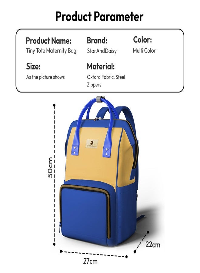 StarAndDaisy Diaper Bag for Mothers for Travel / 30L Lightweight Maternity Bag with 3 Insulated Bottle Pockets/Baby Bag for Mother Travel & Diaper Bag for Baby – Blue Yellow - Image 5