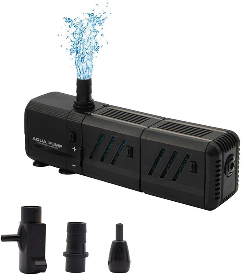MQ مضخة مياه غاطسة 210GPH (800L/H، 8W) مع فلاتر وفوهات مياه، هادئة للغاية للأكواريوم، حوض السمك، البركة، النافورة، الزراعة المائية - Image 1