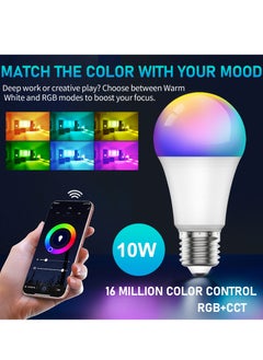 SKY-TOUCH LED Smart Bulb E27 Remote Control Color Adjustable Light 10W A60  - Image 5