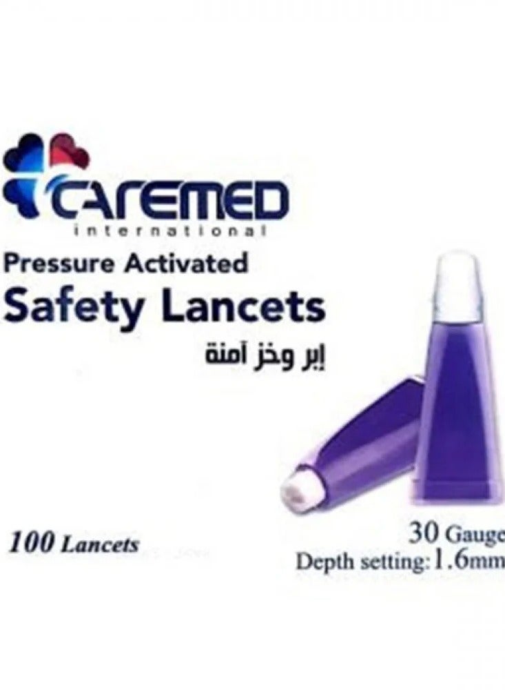 CAREMED 100 pieces Safety and Sterile Painless Lancets (30 G - 1.6 mm) - Image 5