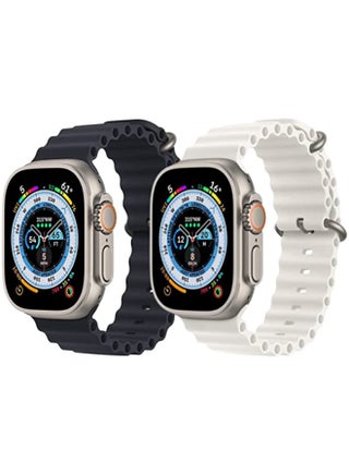 Silicone Ocean Band Strap Black Silicone Ocean Band Strap Snow White Set of 2 for Apple Watch Ultra 8 49mm - pzsku/ZCF1BC31286A9A8A21B0EZ/45/_/1694442028/2d91d93a-7ed0-468f-bd2f-16c30bc9a655