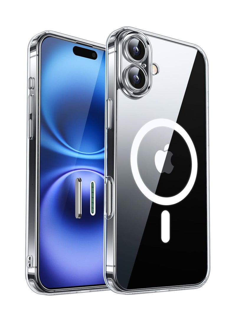 حافظة لهاتف آيفون 16 مع زر تحكم بالكاميرا ، متوافقة مع ماجسيف ، حماية من الدرجة العسكرية مقاومة للصدمات ، حافظة هاتف مغناطيسية لهاتف آيفون 16 بلس ، واضحة - Image 1