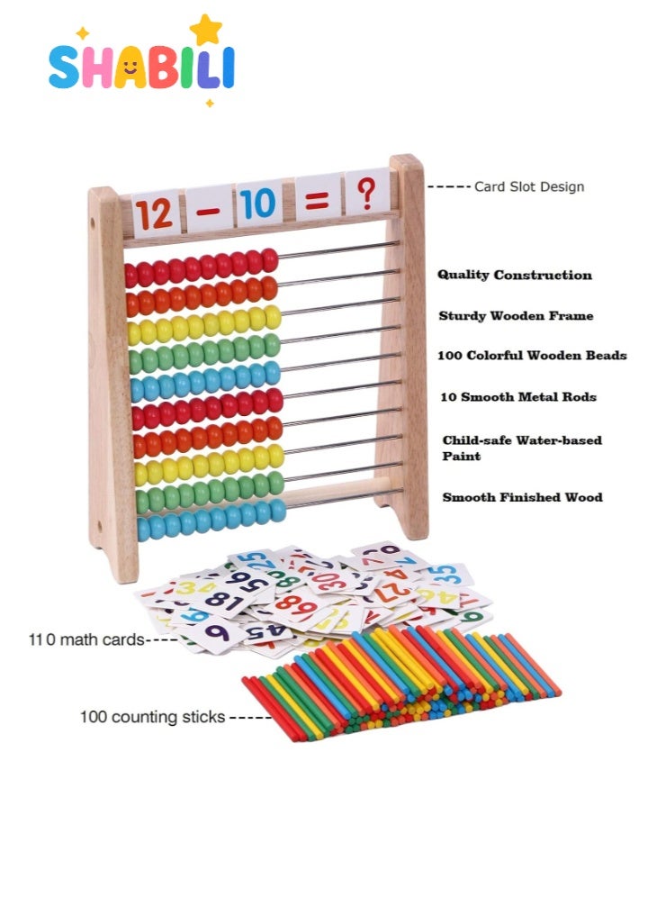 SHABILI Wooden Abacus for Kids, A Montessori Educational Toy for Boys and Girls, Perfect for Preschool Math Learning and Counting Skills, Enhancing Early Math Education for Children Aged 3-7 Years - Image 4