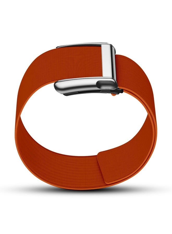 DADO HydroKnit Waterproof Bicep Nylon Sport Band Compatible with WHOOP 5.0, One, Peak, and Life | Elastic Fast-Drying Comfortable Strap for Active Lifestyles (Orange - Shiny Silver, Life/MG) - Image 4