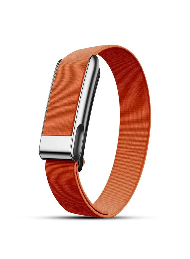 DADO HydroKnit Waterproof Bicep Nylon Sport Band Compatible with WHOOP 5.0, One, Peak, and Life | Elastic Fast-Drying Comfortable Strap for Active Lifestyles (Orange - Shiny Silver, Life/MG) - Image 2