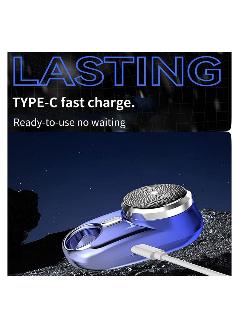 SYOSI - Mini-Shave Portable Electric Shaver,Electric Razor for Men,Pocket Size Mini Shaver,USB Rechargeable Shaver with Led Display & Suspension Hole,for Home, Car, Travel (Black) - Image 1