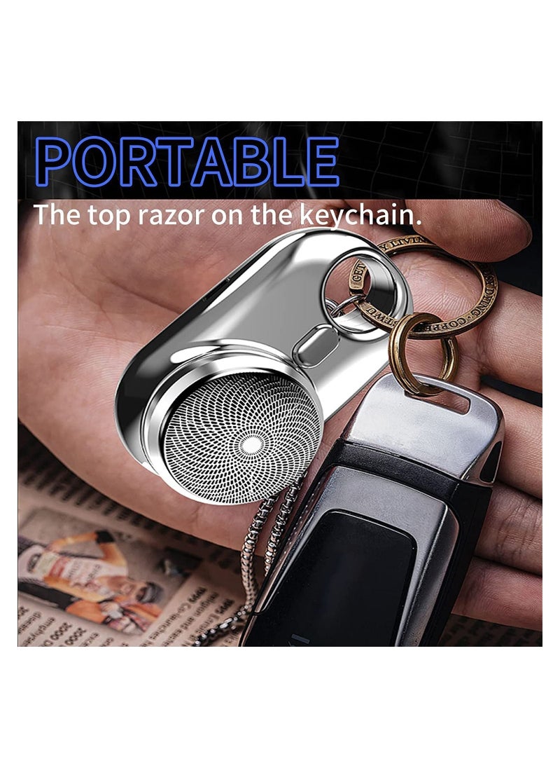 SYOSI - Mini-Shave Portable Electric Shaver,Electric Razor for Men,Pocket Size Mini Shaver,USB Rechargeable Shaver with Led Display & Suspension Hole,for Home, Car, Travel (Black) - Image 1