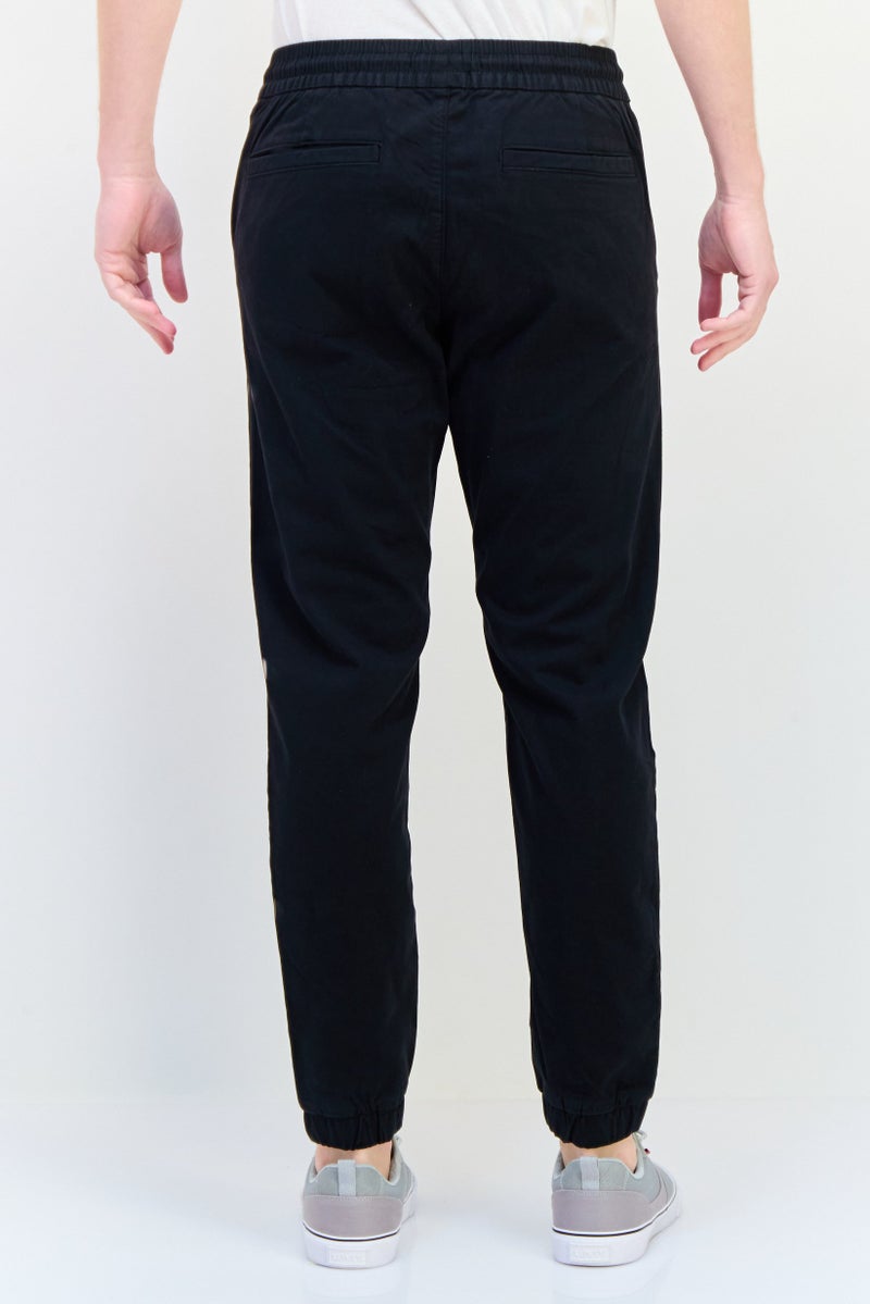 Celio Men Regular Fit Solid Jogger Pants, Black  - Image 3