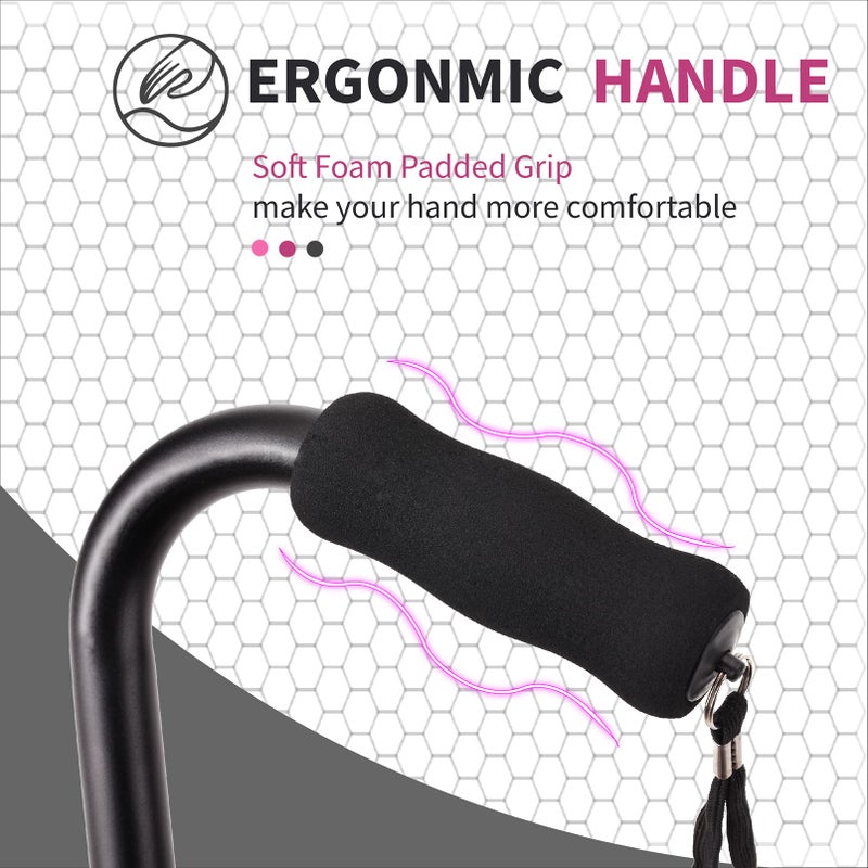 LIXIANG Walking Cane 3 in1 - Adjustable Lightweight Walking Sticks from 29-37 Inches,Balancing Mobility Aid for Men and Women - Image 3