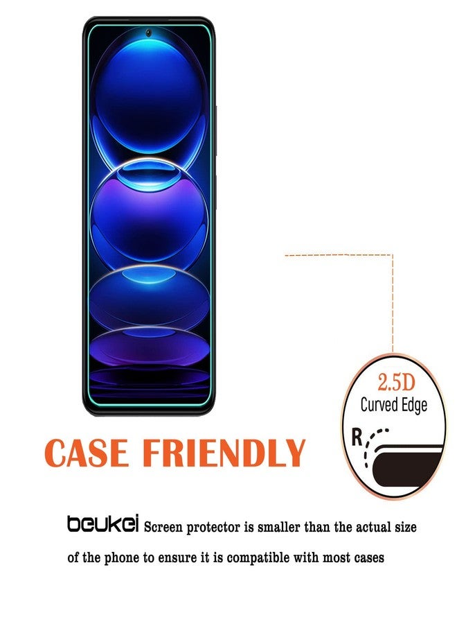 beukei (3 Pack) Compatible for Xiaomi Redmi Note 12 Pro Plus/Xiaomi Redmi Note 12 Pro Screen Protector Tempered Glass,Touch Sensitive,Case Friendly, 9H Hardness - Image 4