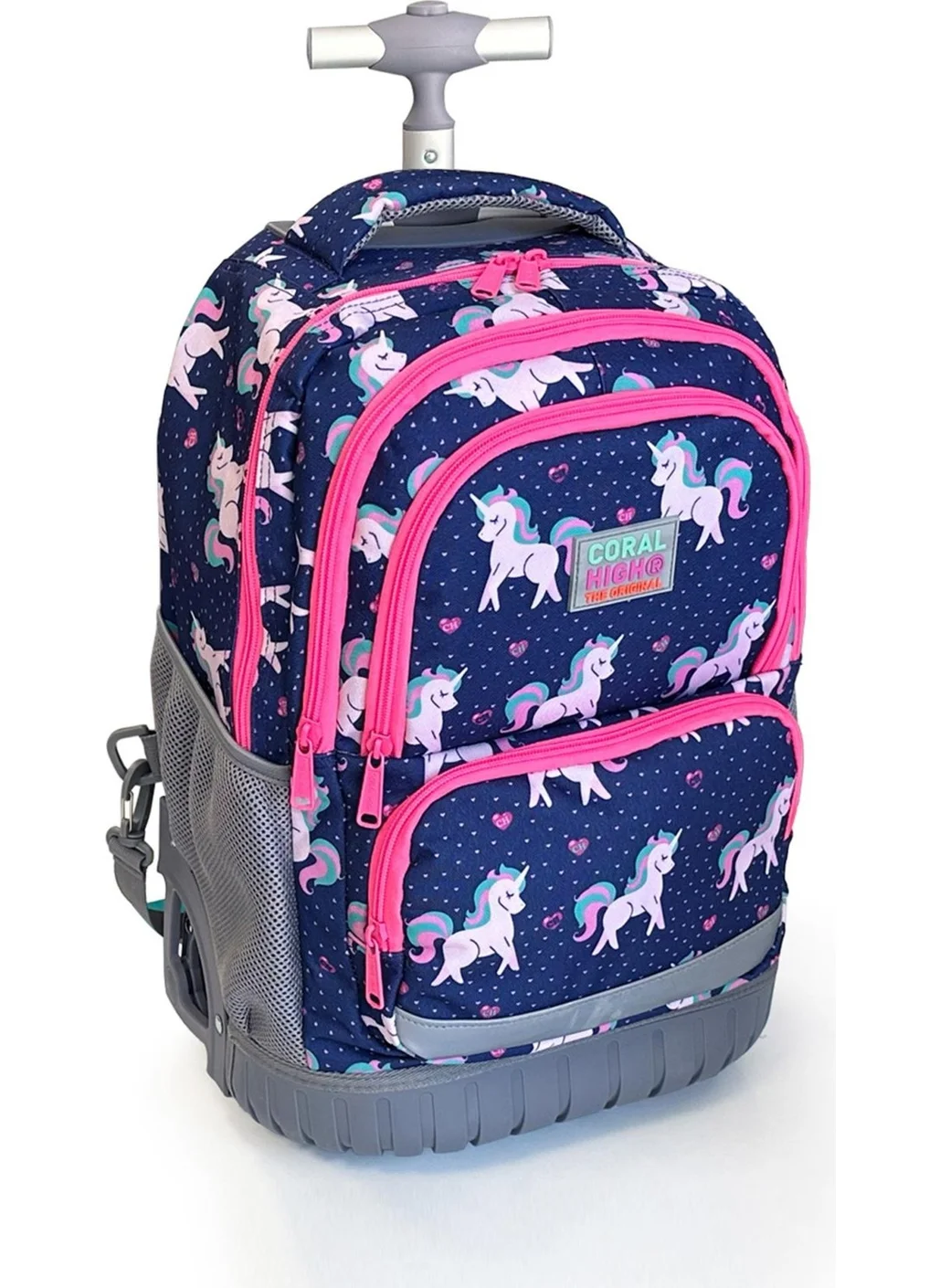 كورال هاي Kids Unicorn Patterned, Navy Blue Color, Two-Stage Squeegee, Backpack and School Bag 24023