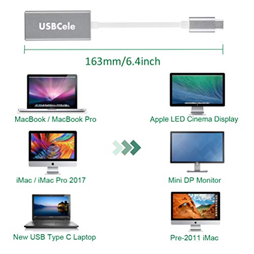 USBCele USB-C (Thunderbolt 3) to Mini DisplayPort Adapter, USB Type C to Mini Display Port 4K Cable Adapter for MacBook Pro, iMac, LED Cinema Display and More - Image 5