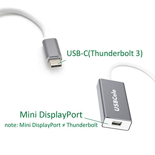 USBCele USB-C (Thunderbolt 3) to Mini DisplayPort Adapter, USB Type C to Mini Display Port 4K Cable Adapter for MacBook Pro, iMac, LED Cinema Display and More - Image 2