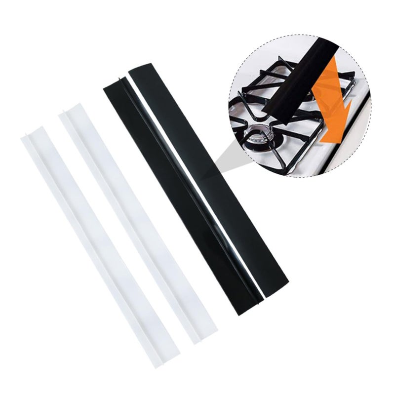 Vosarea 4pcs Stove Edge Gap Cover Silicone Gap Strip for Kitchen Worktop Sealing Tape Dishwasher Safe Easy to Clean - Image 3