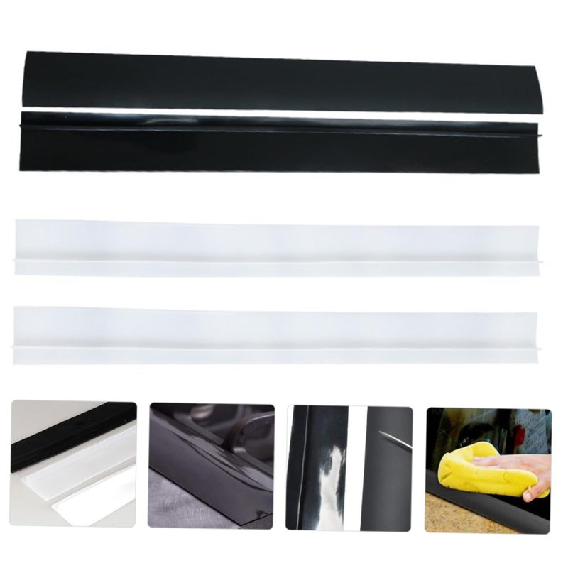 Vosarea 4pcs Stove Edge Gap Cover Silicone Gap Strip for Kitchen Worktop Sealing Tape Dishwasher Safe Easy to Clean - Image 2