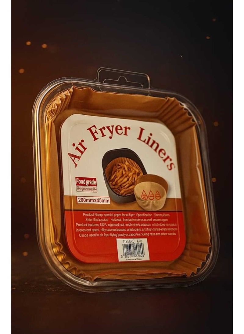 Generic Air Fryer Paper, 100 Pieces, Healthy, Non-Stick Paper For Electric Fryers, Square Shape, 20 CM, Parchment For Baking Roasting Microwave Oven Frying Pan