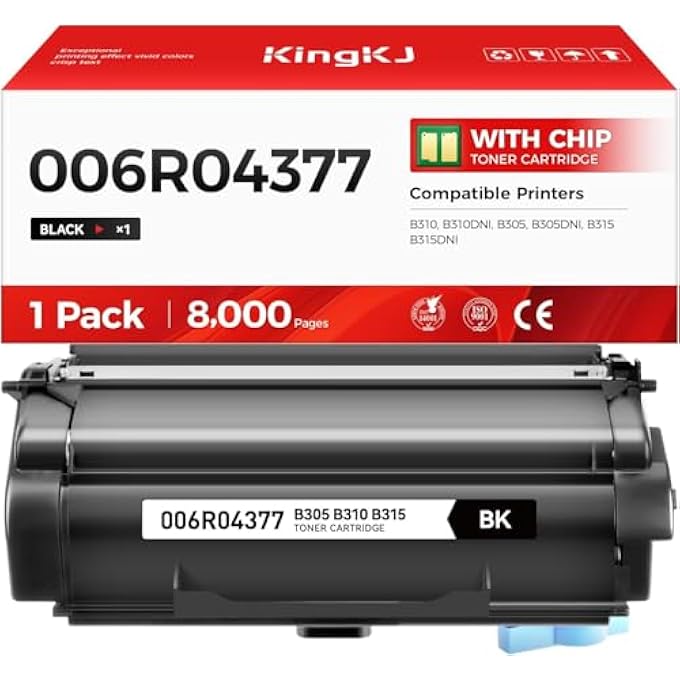 006R04377 TONER COMPATIBLE FOR XEROX B305 B310 B315 EXTRA HIGH CAPACITY 8500 PAGE BLACK TONER CARTRIDGE REPLACEMENT FOR XEROX B305/B310/B315 PRINTER TONER WITH CHIP (1-PACK) - Image 1