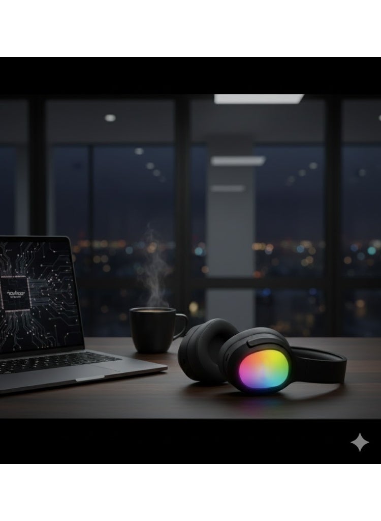 سماعة رأس سلكية LS-257 ستيريو – صوت عالي الوضوح – تصميم مريح يناسب الموسيقى والألعاب والأفلام – لون اسود - Image 2