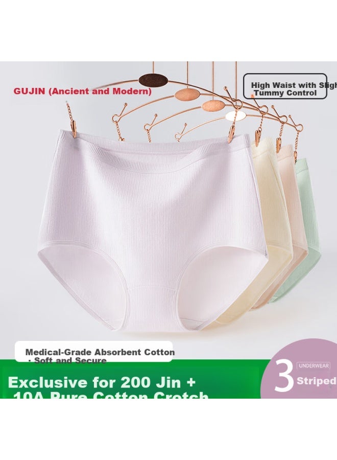 Gujin High Waist Plus Size Women's Cotton Antibacterial Tummy Control Hip Lift Breathable Underwear For Plus Size Women 10a - Image 5