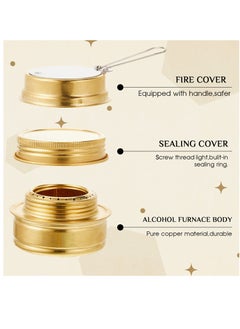Excefore Brass Burner Camping Stove with Fuel Storage Rubber Gasket Cooktop Camping Backpacking Stoves with Variable Temperature Control for Cooking, 2 Pcs  - Image 2