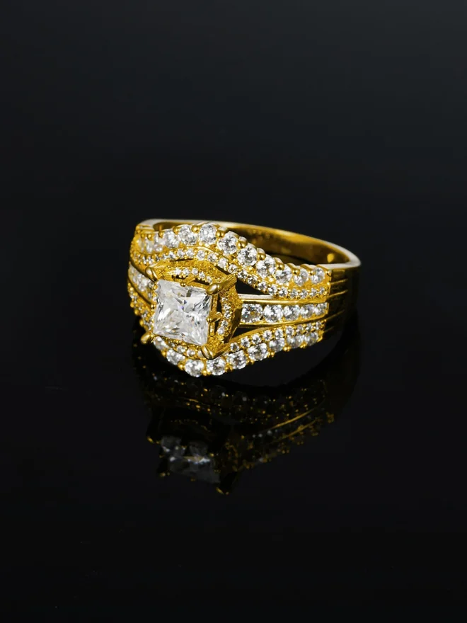 Styli  Embellished Wide Band Ring for Women | Best Price UAE