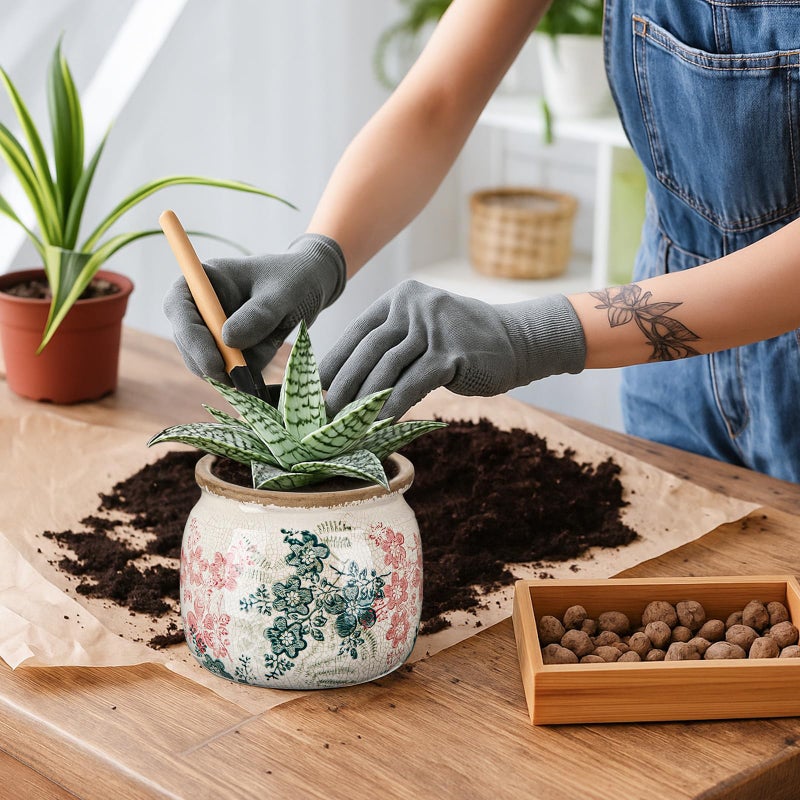 Ninehaoou Vintage Planter Large Ceramic Plants Pot Green Pink Rose Ice Cottage Scroll Vase Flower Vase Pot Indoor Plants Home Decor Farmhouse Antique Decorative Gifts - Image 5