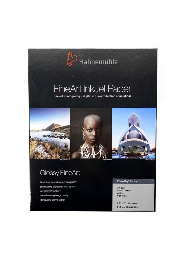 Hahnemuhle Photo Rag High Gloss Baryta 315 G 8.5In X 11In 25 Sheets 