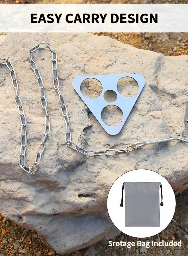 GROIC Camping Tripod Board,Tripod Board for Outdoor Camping,Turn Branches into Campfire Tripod, Stainless Steel SuppoPlate with Adjustable Chain Hanging Cookware Cooking Accessories - Image 3
