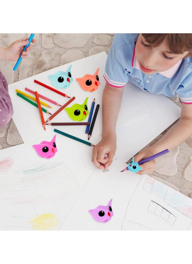 CMGTYYD Pencil Grips, Owl Pencil Grips, 6 Pcs Writing Aid for Children, Pencil Grips for Children Handwriting Correction, Pen Grips with Ergonomic Design for Kids Finger for Kids, Adults, Preschoolers
