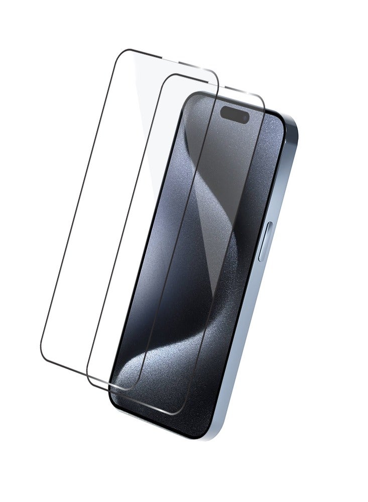 ماكس آند ماكس واقي شاشة iPhone 15 - زجاج مقوى 9H، تغطية كاملة بدرجة عسكرية، مضاد لبصمات الأصابع، وضوح فائق الدقة لهاتف iPhone 15 (6.1 بوصة) - Image 2