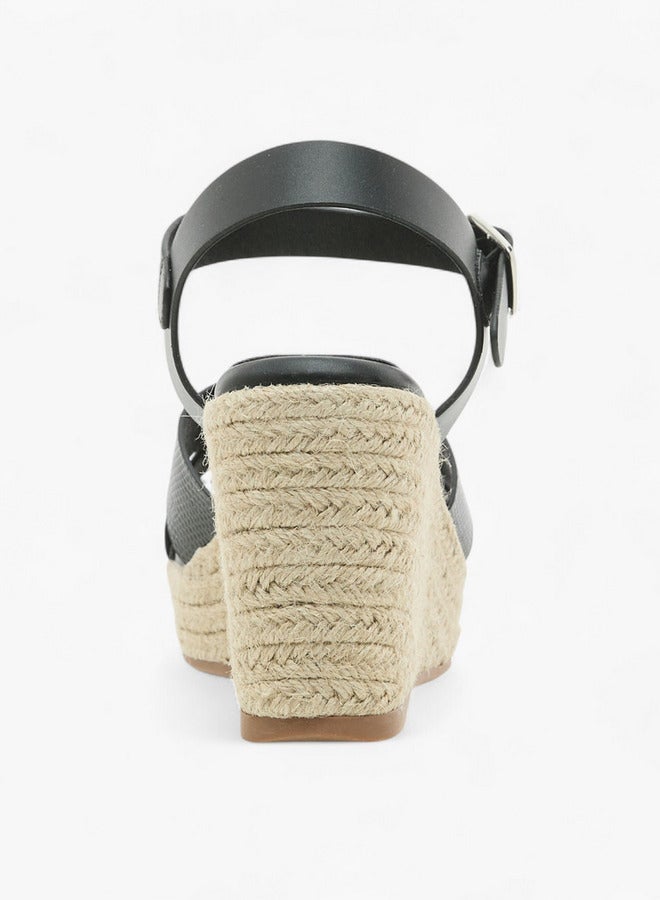 بابريكا صنادل نسائية بكعب إسفين بنقوش وإغلاق بإبزيم - Image 5