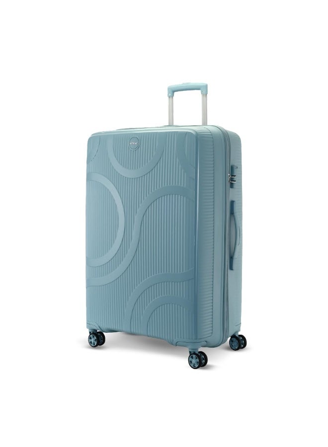 KAMILIANT by American Tourister Selva Medium Check-in Trolley Bag 69cm, Hard Case PP Suitcase with 8-Wheel Spinner & Combination Lock, Stone Blue - Image 2