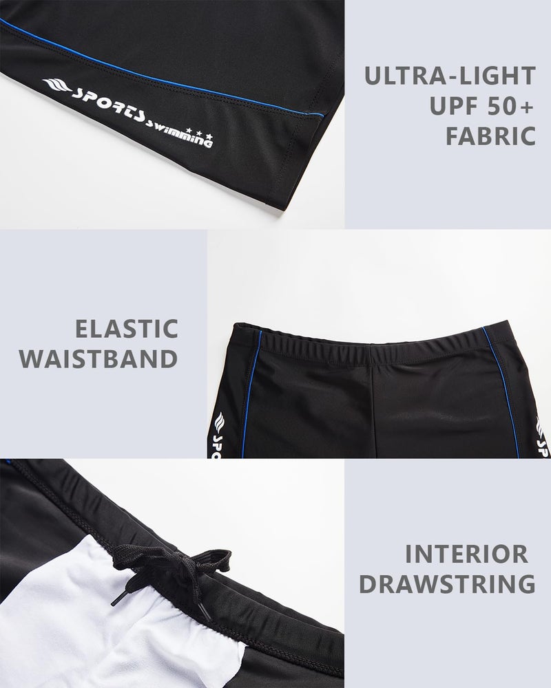 KANAV 3 Pack Men's Athletic Square Leg Swimsuit Jammers Durable Compression Swim Briefs Training Bathing Swimming Shorts - Image 5
