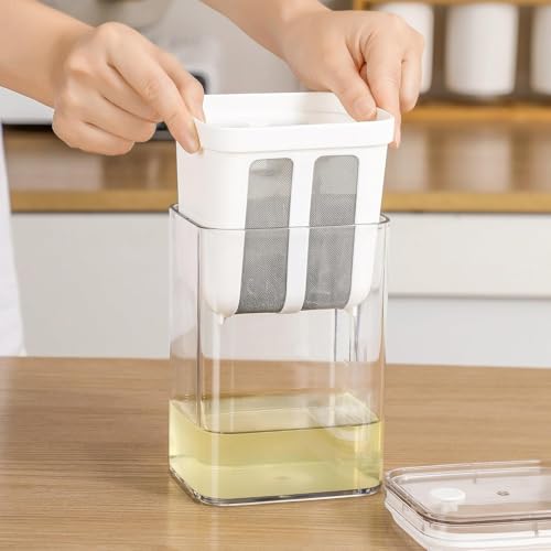 KANISYA Yogurt Water Filter Strainer 1100ml, Yogurt Filter Food Strainer for Homemade, Yogurt Strainer Fine Mesh Strainer with Lid, Curd Filter Pot, Curd Filter Strainer - Image 3