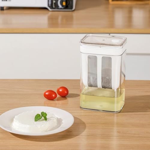 KANISYA Yogurt Water Filter Strainer 1100ml, Yogurt Filter Food Strainer for Homemade, Yogurt Strainer Fine Mesh Strainer with Lid, Curd Filter Pot, Curd Filter Strainer - Image 4