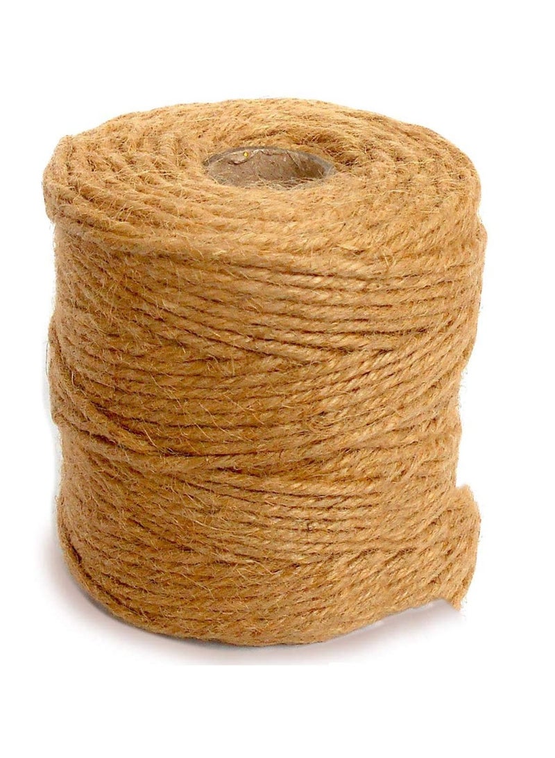 SYOSI 333 Feet Jute Rope 3mm Natural Thick Jute Twine String for Floristry Gifts Wrapping DIY Arts Crafts Decoration Bundling Gardening and Recycling - Image 1