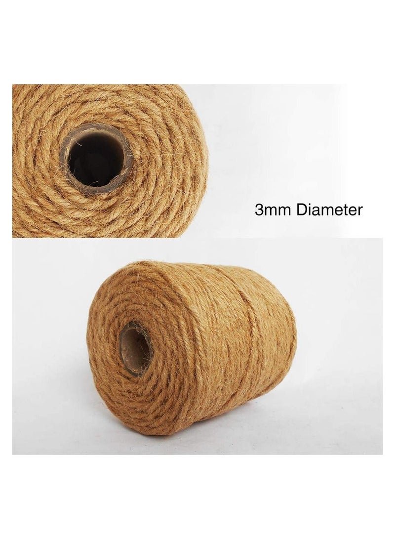 SYOSI 333 Feet Jute Rope 3mm Natural Thick Jute Twine String for Floristry Gifts Wrapping DIY Arts Crafts Decoration Bundling Gardening and Recycling - Image 5