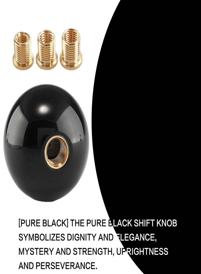 YIUIY Round Ball Shift Knob Universal Gear Shift Knob 5 6 Speed for Manual Automatic Vehicles with Adapters (Pure Black) - Image 5
