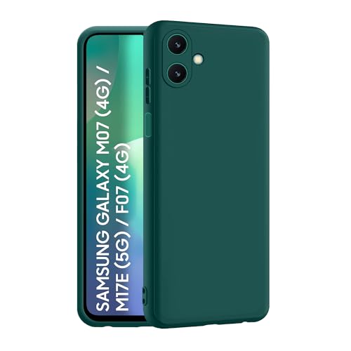 CEDO Back Cover for Samsung Galaxy M07 (4G)/ M17e (5G)/ F07 (4G) | Camera Bump Protection & Inner Velvet Fabric Lining | Ultra Slim Matte Soft Rubberised Case Cover (Green) - Image 1