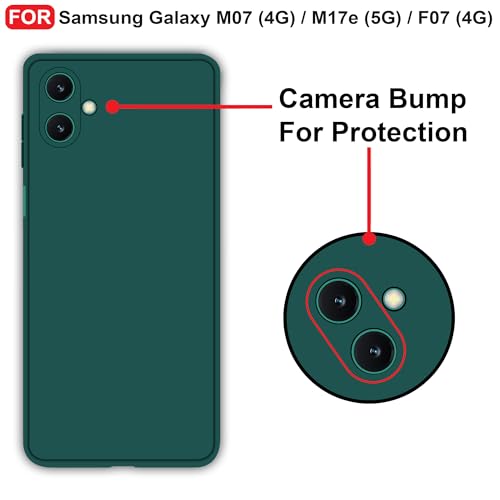 CEDO Back Cover for Samsung Galaxy M07 (4G)/ M17e (5G)/ F07 (4G) | Camera Bump Protection & Inner Velvet Fabric Lining | Ultra Slim Matte Soft Rubberised Case Cover (Green) - Image 3