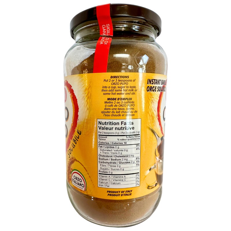 Crastan 1870 Instant Barley Coffee Substitute 7.05 oz. (200g) Roasted Ground Barley - Orzo Pupo Jar - Grain Coffee Substitute - Orzo Solubile - Mugicha, Boricha, Damaicha, Cevada - Tea Beverage - Image 3