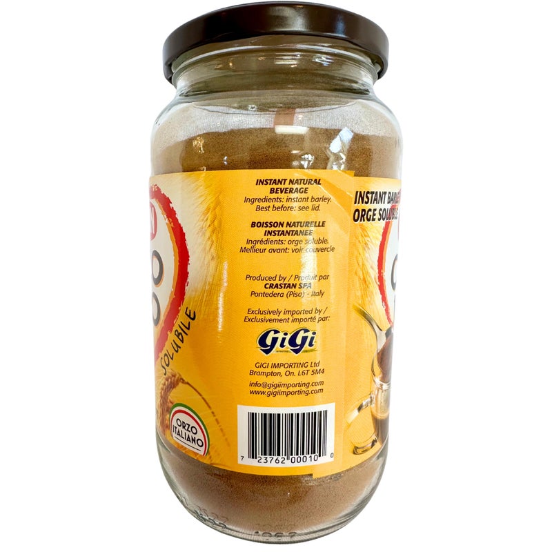 Crastan 1870 Instant Barley Coffee Substitute 7.05 oz. (200g) Roasted Ground Barley - Orzo Pupo Jar - Grain Coffee Substitute - Orzo Solubile - Mugicha, Boricha, Damaicha, Cevada - Tea Beverage - Image 2