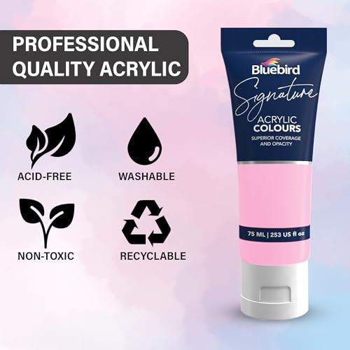 BLUEBIRD Signature Acrylic Paint Set, Pastel Colors, 6-Pack 2.5 Fl Oz each, Professional Acrylic Paints For Professionals, Adults, & Artists - Image 5